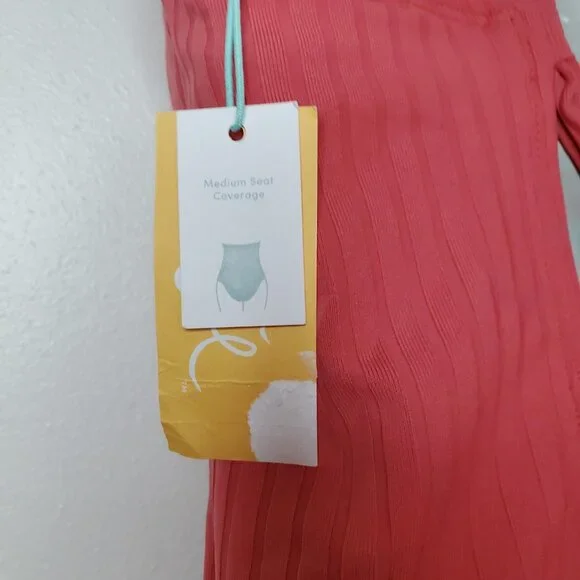 Women's Wide Ribbed Center Ring Medium Coverage One Piece Swimsuit  Kona Sol L - Picture 8 of 11